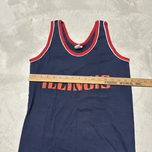 Vintage 1970s Illinois Fighting Illini Tank Top Shirt Basketball Muscle T Jersey thumbnail 4
