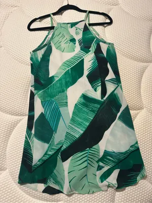 Green Palm-Print Tank Top Dress thumbnail 1