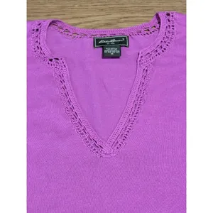Eddie‎ Bauer Crochet Neck & Sleeve Long Sleeve Women’s Size Medium Cabincore thumbnail 10
