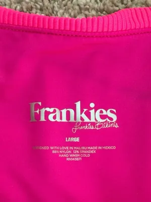 Frankie’s Bikinis Hot Pink Ribbed Bikini Set thumbnail 2