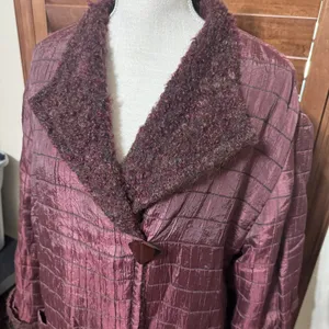 Peter Nygard Womens Coat Mohair Alpaca Wool Reversible Burgundy Jacket sz‎ 14 thumbnail 10