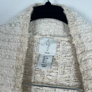 Joie Longline Oversized Chunky Cardigan Cream Fair Isle Knit L‎ thumbnail 4