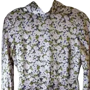 Zara Women's XS Floral Satin‎ Mini Dress Long Sleeve Multicolor Lilac Casual thumbnail 4