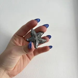 Vintage Torino Pewter Starfish Brooch Post‎ Earrings Set Nautical Beach 80s 90s thumbnail 7