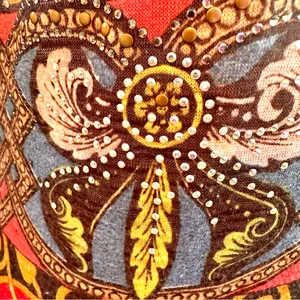 Vocal Rhinestone Embellished Mesh Top | Boho Y2K Graphic Print Long Sleeve M thumbnail 14
