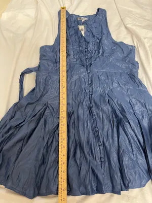 D’all Sleeveless Ruffle-Front Mini Dress in Blue size L thumbnail 9