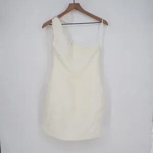 Lulus Unique Perfection Mini Dress Womens M White Floral Jacquard One-Shoulder thumbnail 9