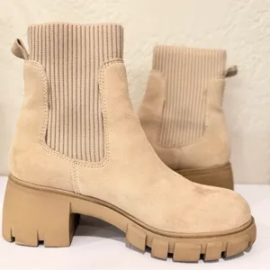 Steve Madden Hayle Women's Brown Platform Slip On Chelsea Ankle Boots Size 7 thumbnail 1