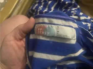 Free People Beach Blue and White Striped Dress thumbnail 2