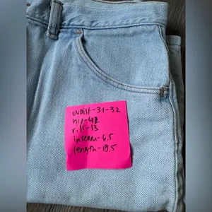 VTG Wrangler Mom Shorts Baggy Shorts Blue Faded Size 14 31 32 thumbnail 12