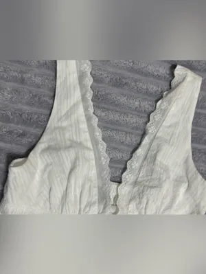 wild fable White Button-Front Lace-Trim Mini Dress thumbnail 3