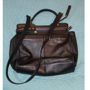 Vince Camuto Black Leather Snakeskin Embossed Satchel Crossbody Bag thumbnail 5