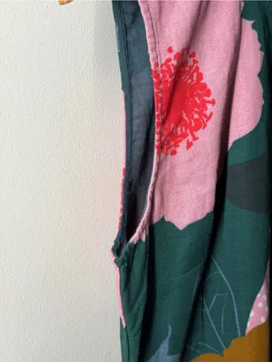 Anthropologie Floral‎ Linen Blend Shift Dress Artsy Botanical Boho Lagenlook PM thumbnail 4