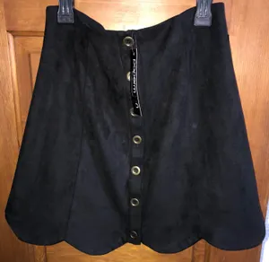 PaperMoon Suede Scalloped Skirt thumbnail 1