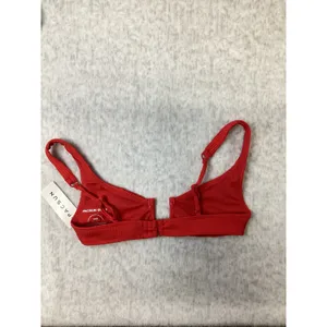 PacSun Swim‎ Eco Red Ribbed Cutout Bikini Top XXS NWT 0481-060 thumbnail 3