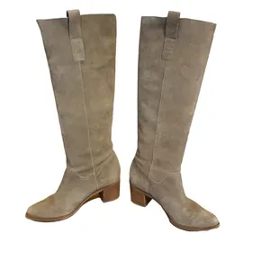 Steven By Steve Madden Taupe Brown Suede Heeled Calf High Boots (7) thumbnail 6
