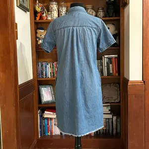 Madewell Chambray Frayed Hem Button Down Shirt Dress thumbnail 5
