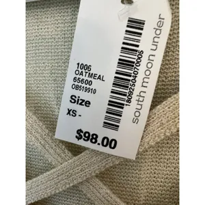 Free People Criss Cross Front Longline Tunic Sweater oatmeal‎ cream XS … thumbnail 6
