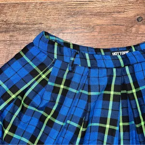 Hot Topic Blue Plaid Goth Schoolgirl Skirt thumbnail 2