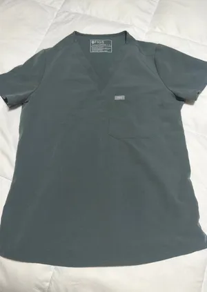 Green FIGS Scrub Top thumbnail 1