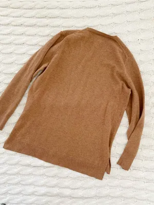 J. Crew Camel V-Neck Tunic Sweater thumbnail 3