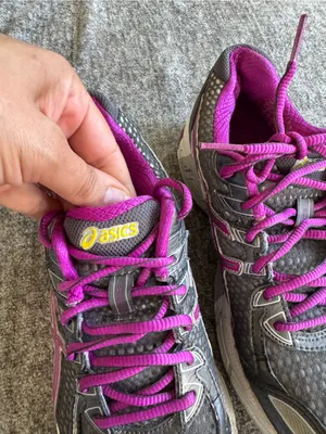 ASICS Women's Gray and Magenta Athletic Running Shoes thumbnail 3
