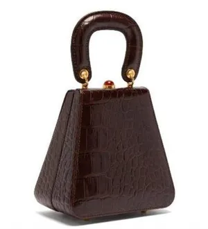 💕STAUD💕 Kenny Bag Brown Crocodile Embossed thumbnail 1