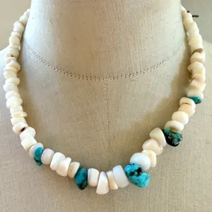 Shell & Turquoise Beaded Necklace thumbnail 1