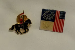 USA Olympic Pin Set - Red, Black & Gold Enameled Pins thumbnail 1