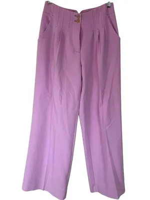 Maeve by Anthropologie High Rise Wide Leg Lilac trousers thumbnail 1