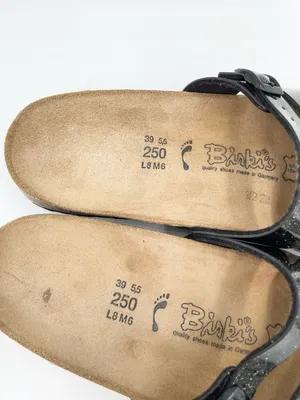 Birkenstock Birki's Double Strap Sandals Black Glitter Jelly Women's Size 8 thumbnail 5