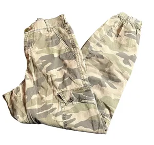 Garage Camo Cargo Jogger Pants Green Brown XS Elastic Waist‎ Casual Streetwear thumbnail 1