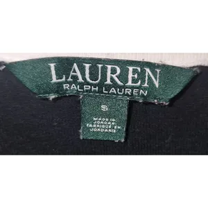 Lauren Ralph Lauren Striped 3/4 Sleeve Top‎ Boat Neck Gold Buttons S thumbnail 3