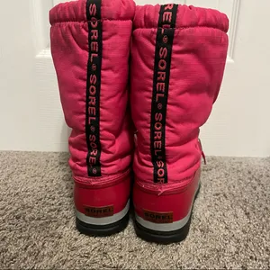 Sorel pink puffer snow boots size 6 thumbnail 3