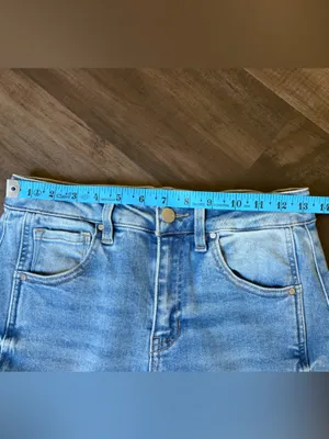 NWT Risen Jeans Light Blue Women's Cropped Wide-Leg shorts thumbnail 6
