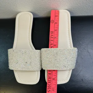 New. Elegant white Beaded Women's Casual Slide Sandals– Comfortable thumbnail 10