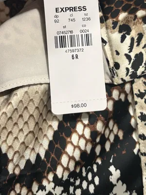 Express Snake-Print Paperbag Trousers in Beige, Black and Brown thumbnail 8