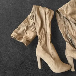 Breckelles Tan Faux-Suede Over-the-Knee Block Heel Boots  thumbnail 6