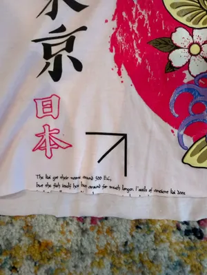 t/o White Tee with Pink Tokyo Graphic and Black Text thumbnail 8