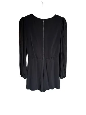 Alice + Olivia - Sinclair Black Long Sleeve Romper Size 6 thumbnail 4