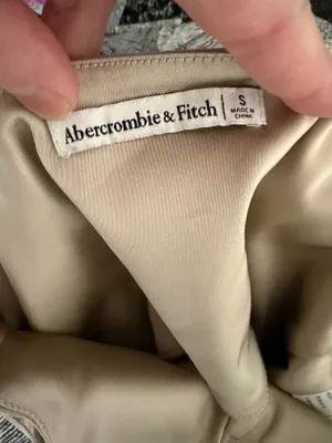 Abercrombie & Fitch Satin Corset Y2K Crop Top Champagne Size Small. thumbnail 7