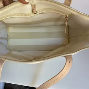 Kate Spade New York Striped Tote Bag Cream Beige Spade Charm Bow Shopper thumbnail 13