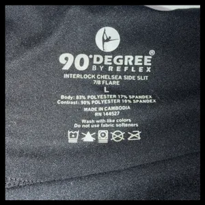 90 Degree by Reflex Flare Pants Womens L Black Chelsea Side Slit 7/8‎ Yoga thumbnail 2