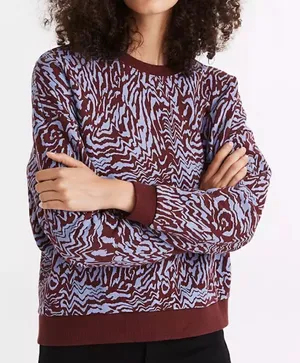 Madewell (Re)sourced Cotton Oversized Sweatshirt in Tigerized Print thumbnail 1