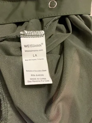 Weissman Olive Green Mesh Button-Down Over-Shirt & Cami Romper Set – Size LA (Large Adult)l thumbnail 7