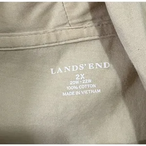 Lands End Cardigan Sweater Womens 2X Beige Open Front Lightweight Jersey Knit thumbnail 2