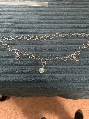 Art Class Silver Heart Link ladies belt with Turquoise Charms Sz M NWT thumbnail 5