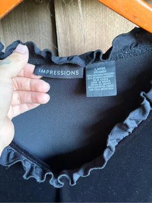 Vintage Witchy Whimsigoth Black Ruffle Velvet Blouse thumbnail 3