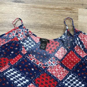 Rue21 Blue and Red Short Sleeve Blouse thumbnail 2