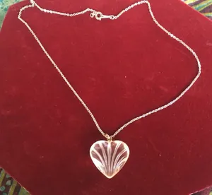 90s vintage glass heart necklace thumbnail 1